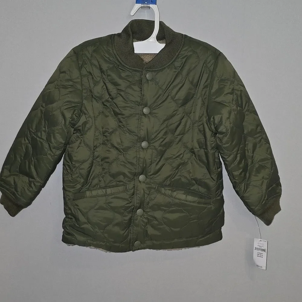 Baby GAP Cozy Olive Green Quilted Kids Jacket Size 4 years Old